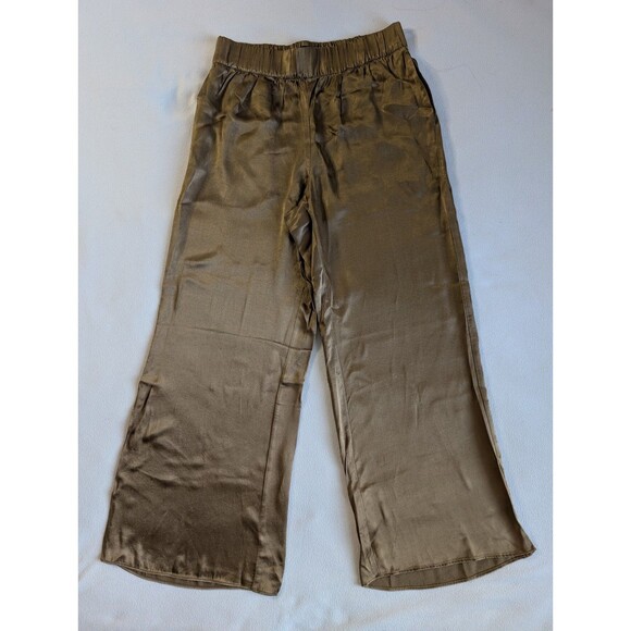 J.Crew Astrid Wide Leg Pant Luster Crepe Bronze Size 4 Elastic Waist Old Money - Picture 2 of 12